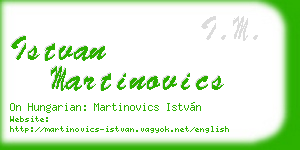istvan martinovics business card